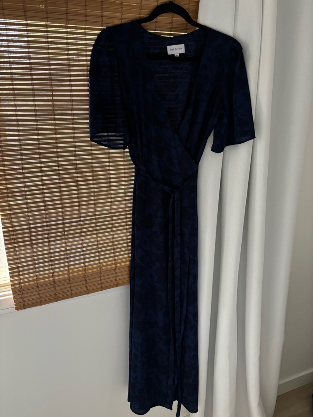 Park & Fifth Navy Wrap Maxi Dress Sherwood - Picture 3 of 5